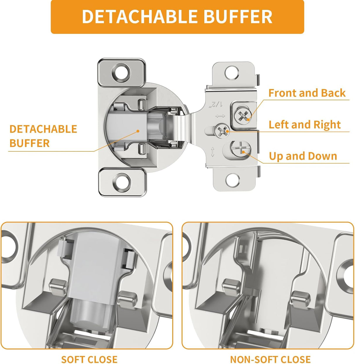 3D 105° Small Angle Slow Close Soft Close Concealed Hinge