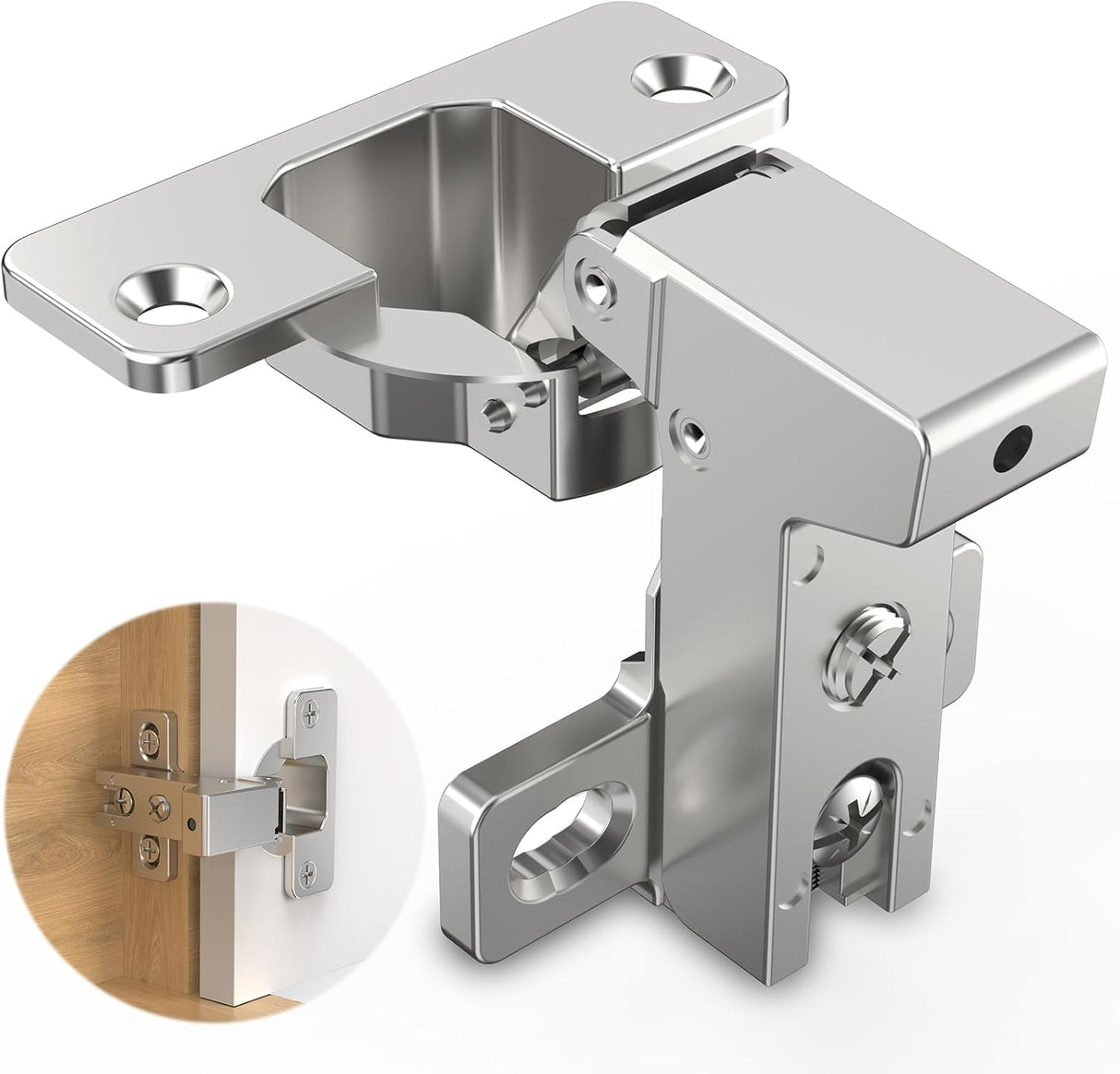 Chibery Face Frame Inset Cabinet Hinges, Soft Close 105° Insert Concealed Cabinet, Slide on Plate, Smooth Slow Self Closing Silent Hardware, 3D Heavy Duty for Blind Corner, Kitchen, Cupboard
