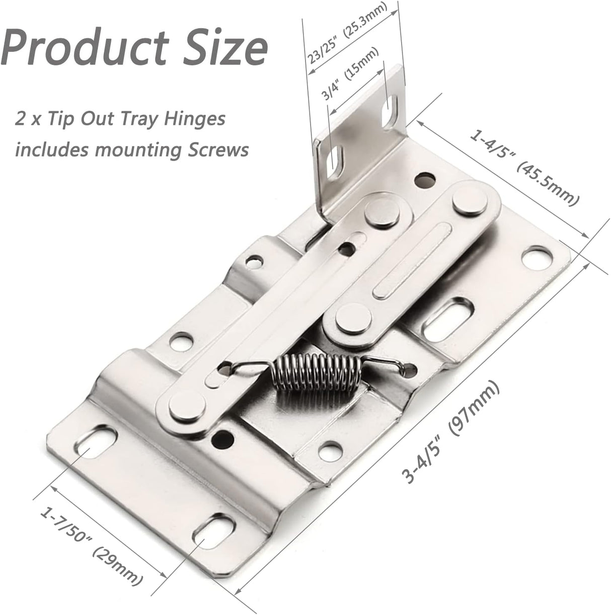 Chibery Nickel Plated Steel Tip Out Tray Hinges, Scissor Hinges for Kitchen Sink or Bathroom Cabinet Organizer, Sink Front Drawer, Compatible Both Face Frame & Frameless