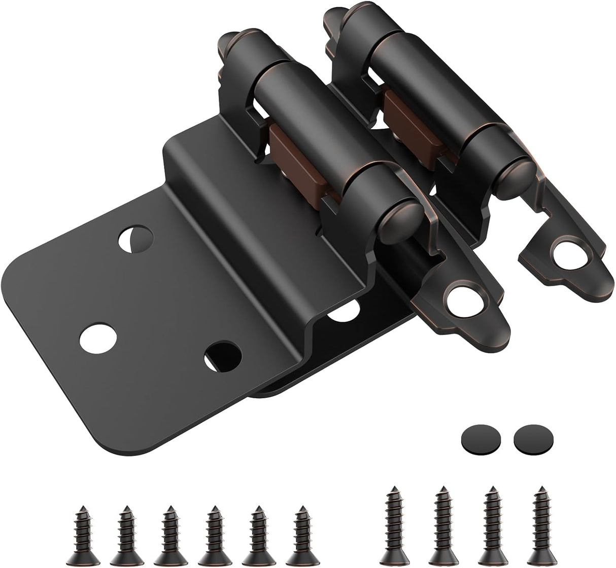 Chibery Oil Rubbed Bronze 3/8 Inch Inset Cabinet Hinges Self Closing Flush Face Mount Hinges with Door Bumper, Variable Decorative Hardware for Bathroom, Furniture, Kitchen Cabinet