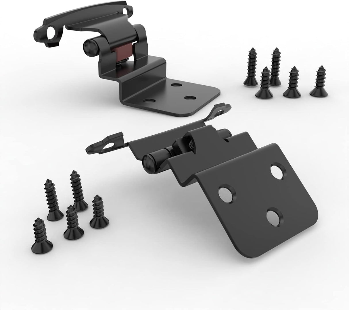 Chibery Matte Black 3/8 Inch Inset Cabinet Hinges, Self Closing Flush Face Mount Hinges with Door Bumper, Variable Decorative Hardware for Bathroom, Furniture, Kitchen Cabinet Doors