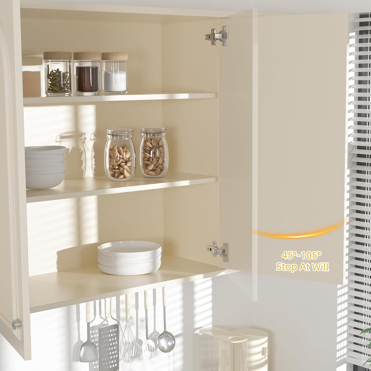 Chibery Nickel Plated Cabinet Hinges, Regular Standard Closing, Slide-on, Self-Closing, Frameless Concealed Euro 105 Degree Compact Hinges for Kitchen, Bathroom