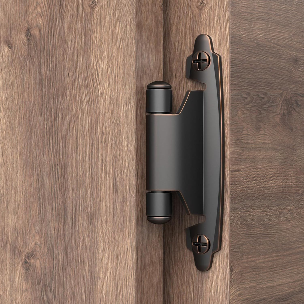 Chibery Oil Rubbed Bronze 3/8 Inch Inset Cabinet Hinges Self Closing Flush Face Mount Hinges with Door Bumper, Variable Decorative Hardware for Bathroom, Furniture, Kitchen Cabinet