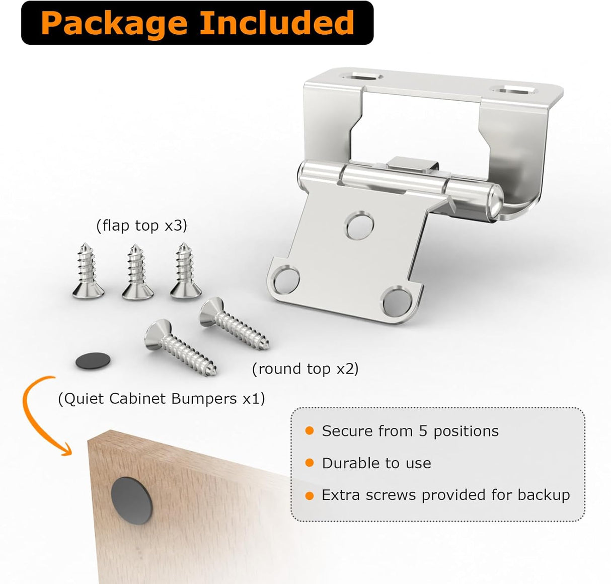 Chibery Satin Nickel 1/2 inch Overlay Semi Partial Wrap Around Cabinet Hinges, Self Closing Face Frame Variable Decorative Replacement, Kitchen Hardware, with Screw & Quiet Bumper