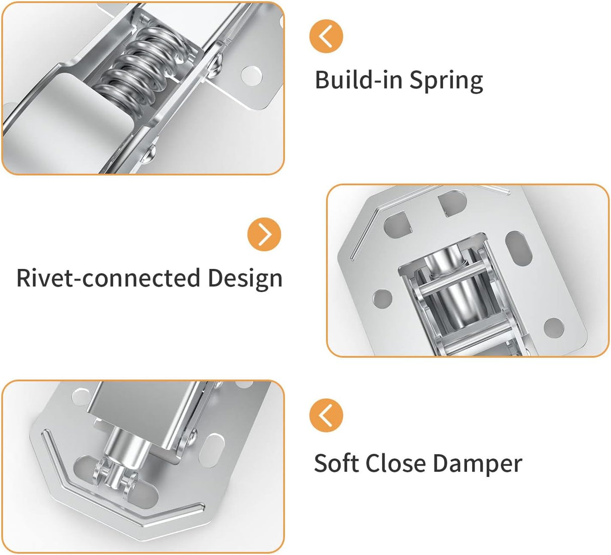 Chibery 90° Soft Close Surface Mount Hinges for Frameless Cabinets - Chibery