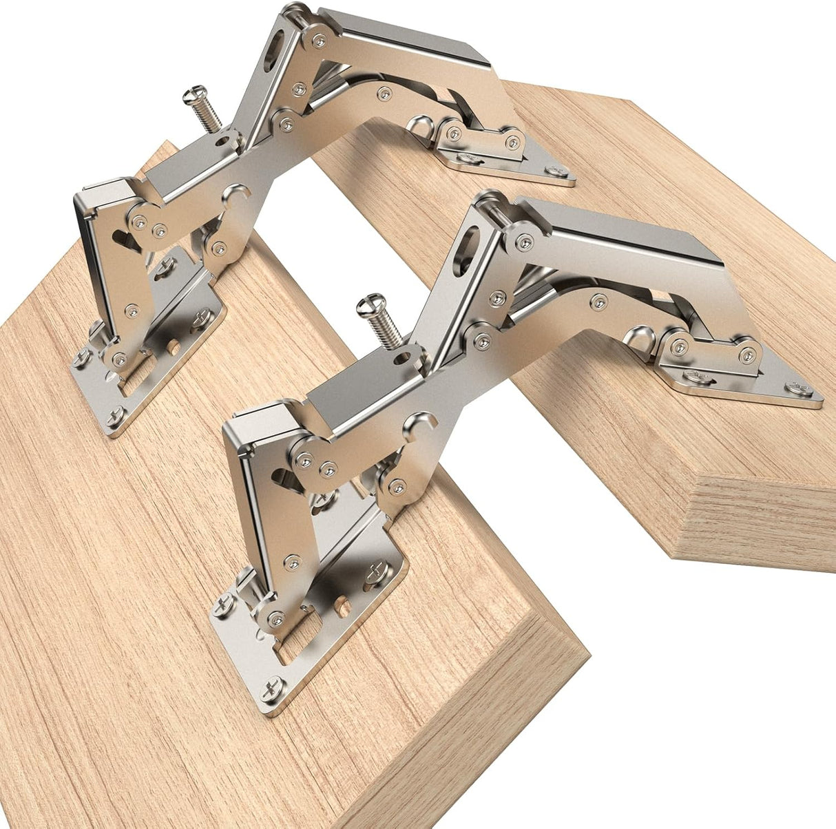 Chibery 170° Soft Close Cabinet Hinges, Slow Smooth Hidden Frameless Lazy Susan Hinge, Concealed Hardware Surface Mount, Lid Support Trap Door, Self Closing for Corner, Kitchen Cupboard