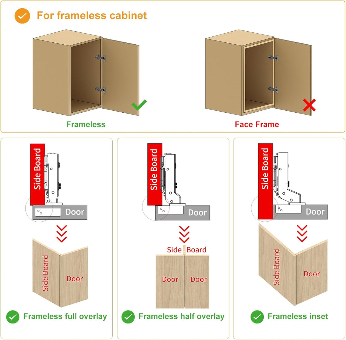 Silent Hydraulic 105° Soft Close Self Closing Frameless European Concealed Hinge