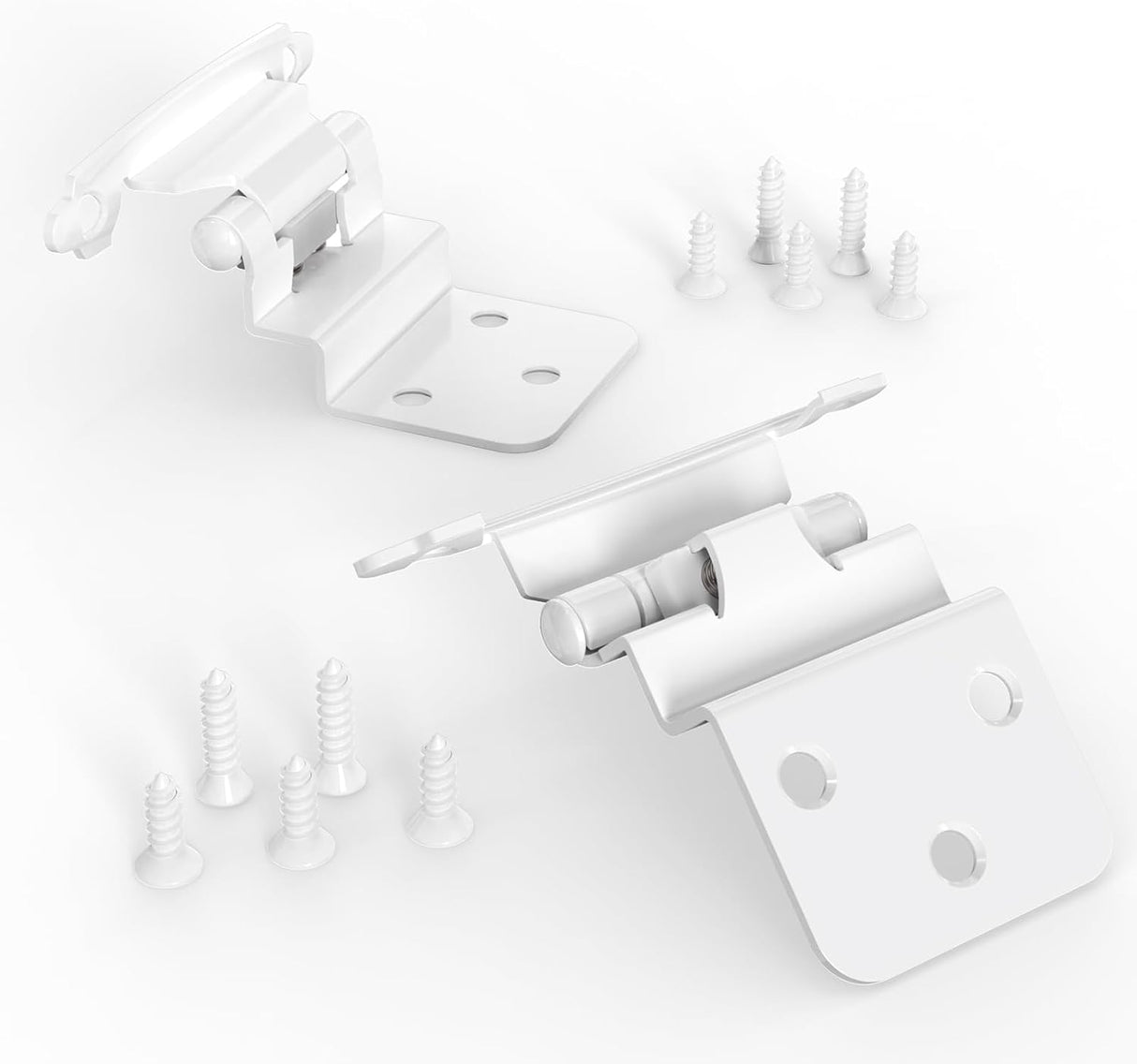 Chibery White 3/8 Inch Inset Cabinet Hinges Self Closing Flush Face Mount Hinges with Door Bumper, Variable Decorative Hardware for Bathroom, Furniture, Kitchen Cabinet Doors
