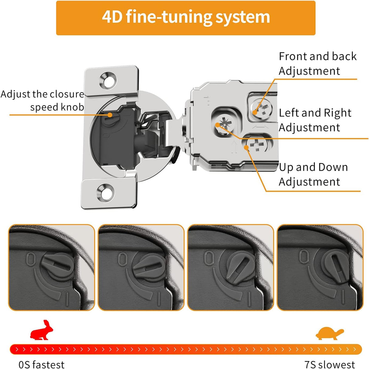 Chibery 4D Soft Close Concealed Hinges for Face Frame Door, Adjustable Closing Speed, Smooth Slow Self Close Hinges, Satin Nickel, 105° Open Angle Stainless Steel Cabinet Hinges