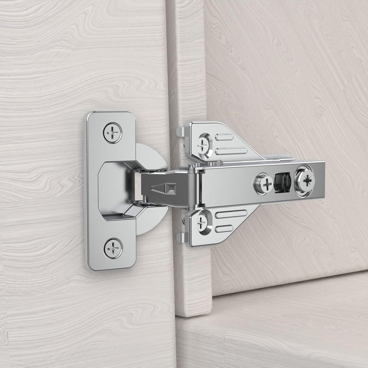 3D Self Soft Closing Hidden 105° Open Angle Small Door Gap Hinges for Face Frame Door