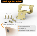 Chibery Brass Gold 1/2 inch Overlay Semi Partial Wrap Around Cabinet Hinges, Self Closing Face Frame Variable Decorative Replacement, Kitchen Hardware, with Screw & Quiet Bumper