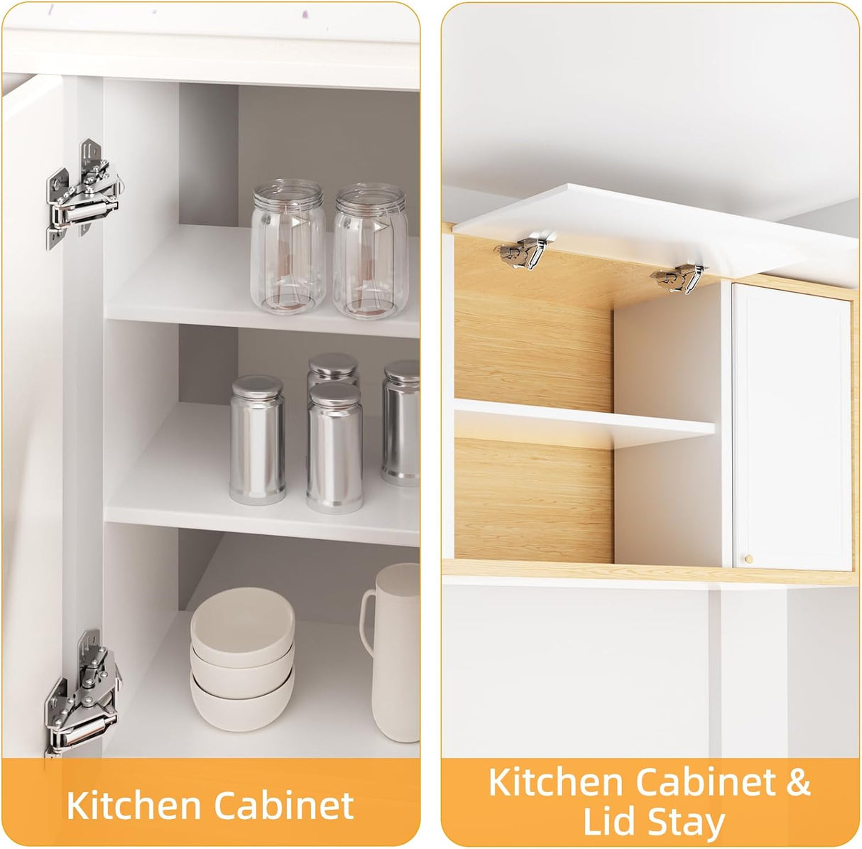 Chibery 90° RV Cabinet Hinges, Heavy Duty Surface Mount Soft Close Accessories, Face Frame & Frameless, Self Closing, No Pre-Drilled Cup Hole for Cabinets, Camper Van, Trailer, Vehicle-Mounted