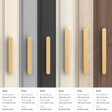 different brushed gold pulls size