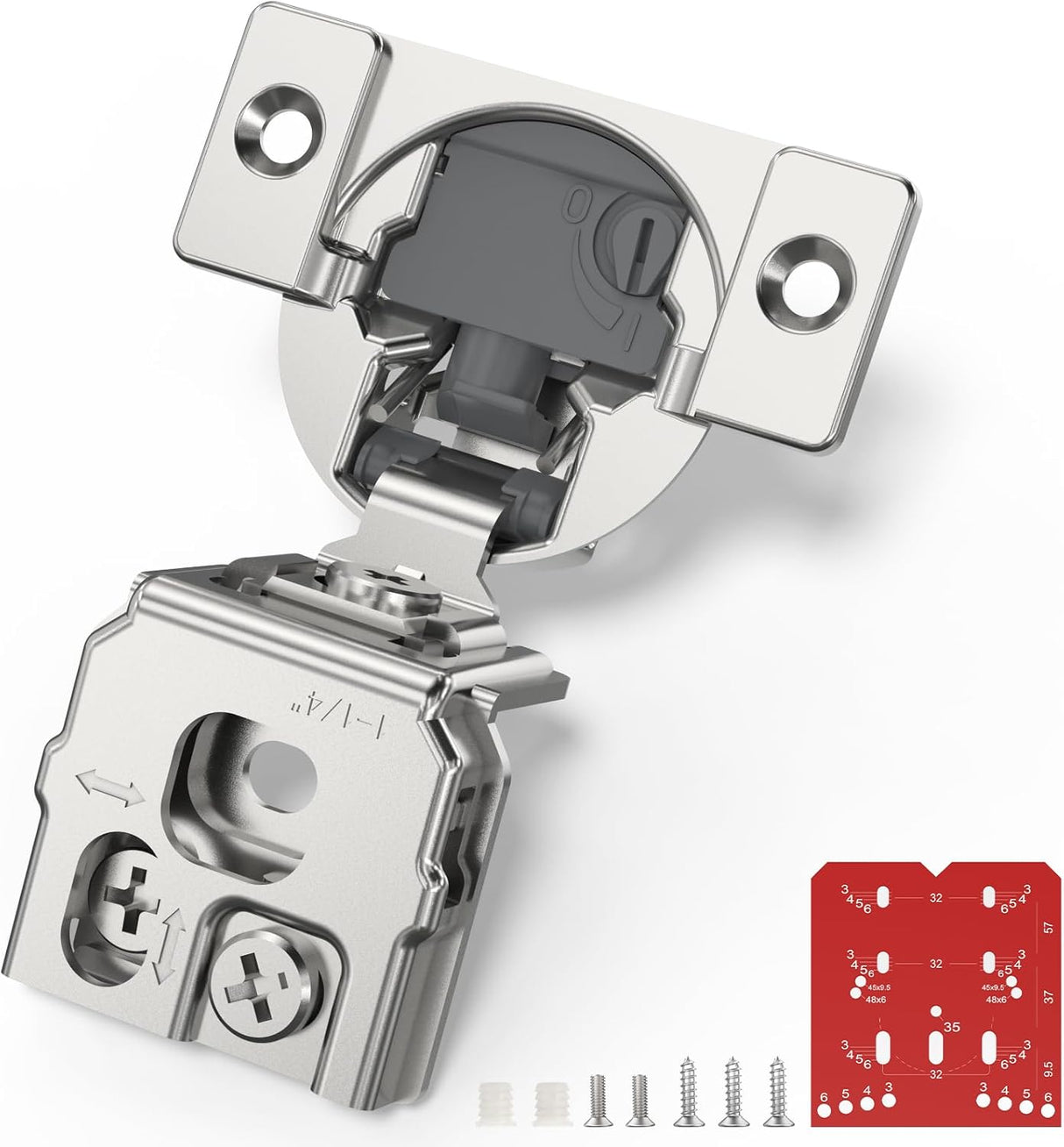 Chibery Overlay 4D Soft Close Cabinet Hinges, Concealed Face Frame, Adjustable Closing Speed, 105° Opening Smooth Slow, Hidden Self Closing for Kitchen Corner, Cupboard (with Template)