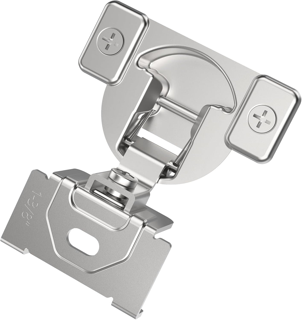Chibery Non-Slow Close Regular Hinges, Concealed Cabinet Hinges for Face Frame Door, Self Closing Hidden, 105° Opening, Easy-on Dowels ＆ Self-Tapping Wooden Screws