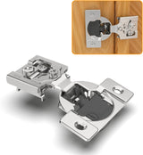 Chibery 4D Soft Close Concealed Hinges for Face Frame Door, Adjustable Closing Speed, Smooth Slow Self Close Hinges, Satin Nickel, 105° Open Angle Stainless Steel Cabinet Hinges