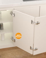 Chibery 165° Soft Close Kitchen Corner Hinges, Lazy Susan Cabinets, Face Frame, Clip On Plate for Easy Installation, Hidden Face Mount, 3D Concealed Slow Self Closing for Folden Cupboard