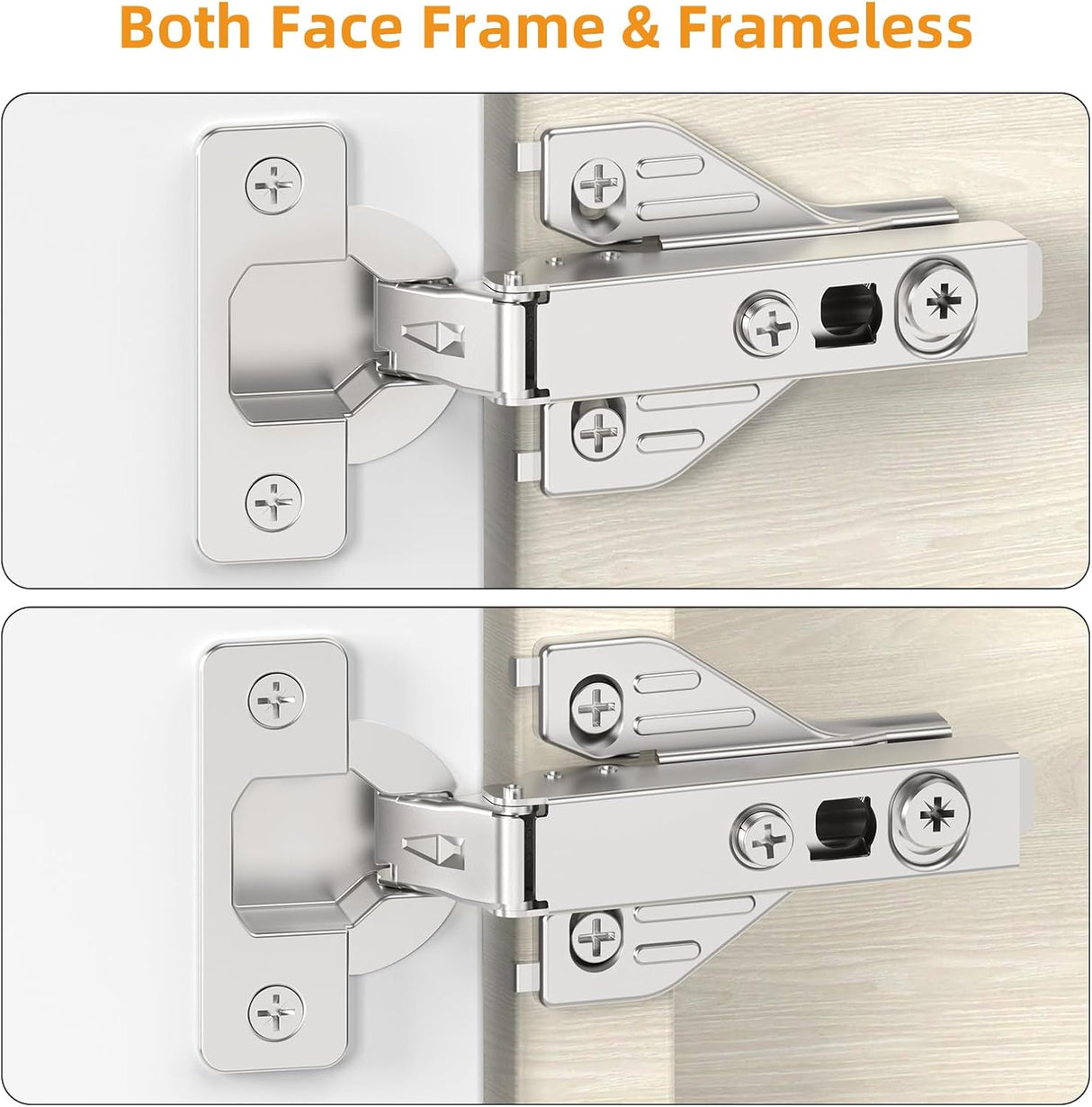 3D Self Soft Closing Hidden 105° Open Angle Small Door Gap Hinges for Face Frame Door