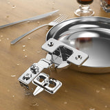 Chibery Overlay Soft Close Face Frame ＆ Frameless Hinges, Stainless Steel Quiet 3D Concealed for Kitchen Door, 105° Slow Smooth Hardware Replacement, Self Closing Hidden, Satin Nickel