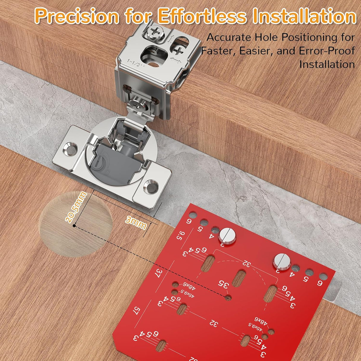 Chibery Overlay 4D Soft Close Cabinet Hinges, Concealed Face Frame, Adjustable Closing Speed, 105° Opening Smooth Slow, Hidden Self Closing for Kitchen Corner, Cupboard (with Template)