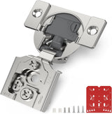 Chibery Overlay 4D Soft Close Cabinet Hinges, Concealed Face Frame, Adjustable Closing Speed, 105° Opening Smooth Slow, Hidden Self Closing for Kitchen Corner, Cupboard (with Template)