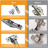 Chibery 165° Frameless Lazy Susan Hinge, Clip ON Plate for Easy Installation, Soft Close Multi-Pivot Concealed Hardware for Corner Kitchen Cabinet, Cupboard Folded, Folden Door, Closets