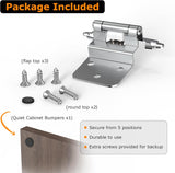 Chibery Chrome 3/8 Inch Inset Cabinet Hinges Self Closing Flush Face Mount Hinges with Door Bumper, Variable Decorative Hardware for Bathroom, Furniture, Kitchen Cabinet Doors