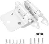 Chibery 1/2" White Overlay Cabinet Hinges, Self Closing Flush Mount Hinges with Door Bumper, Variable Decorative Hardware for Bathroom, Furniture, Kitchen Cabinet Doors