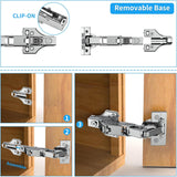 Face Frame Full Overlay 175° Lazy Susan Hinge, Clip ON Plate, Chibery Soft Close Multi-Pivot Concealed Hardware for Corner Kitchen Cabinet, Cupboard Folded, Folden Door, Closets