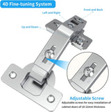 Chibery 135° Lazy Susan Corner Hinge, Adjustable Three-Dimensional Hinge Base,3D Adjustment Full Overlay Concealed for Kitchen Cabinet Replacement Hardware, Cupboard Folded, Folden Door