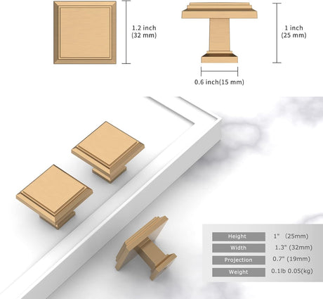 Brushed Brass Cabinet Knobs