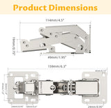 Chibery 170° Soft Close Cabinet Hinges, Slow Smooth Hidden Frameless Lazy Susan Hinge, Concealed Hardware Surface Mount, Lid Support Trap Door, Self Closing for Corner, Kitchen Cupboard