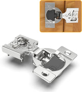 Chibery 4D Soft Close Concealed Hinges for Face Frame Door, Adjustable Closing Speed, Smooth Slow Self Close Hinges, Satin Nickel, 105° Open Angle Stainless Steel Cabinet Hinges