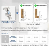 Chibery Soft Close Concealed Hinge for Face Frame ＆ Frameless Door, 3D Adjustment, Clip-on Plate, Slow Self Closing Hidden Satin Nickel, 105° Stainless Steel Hinges