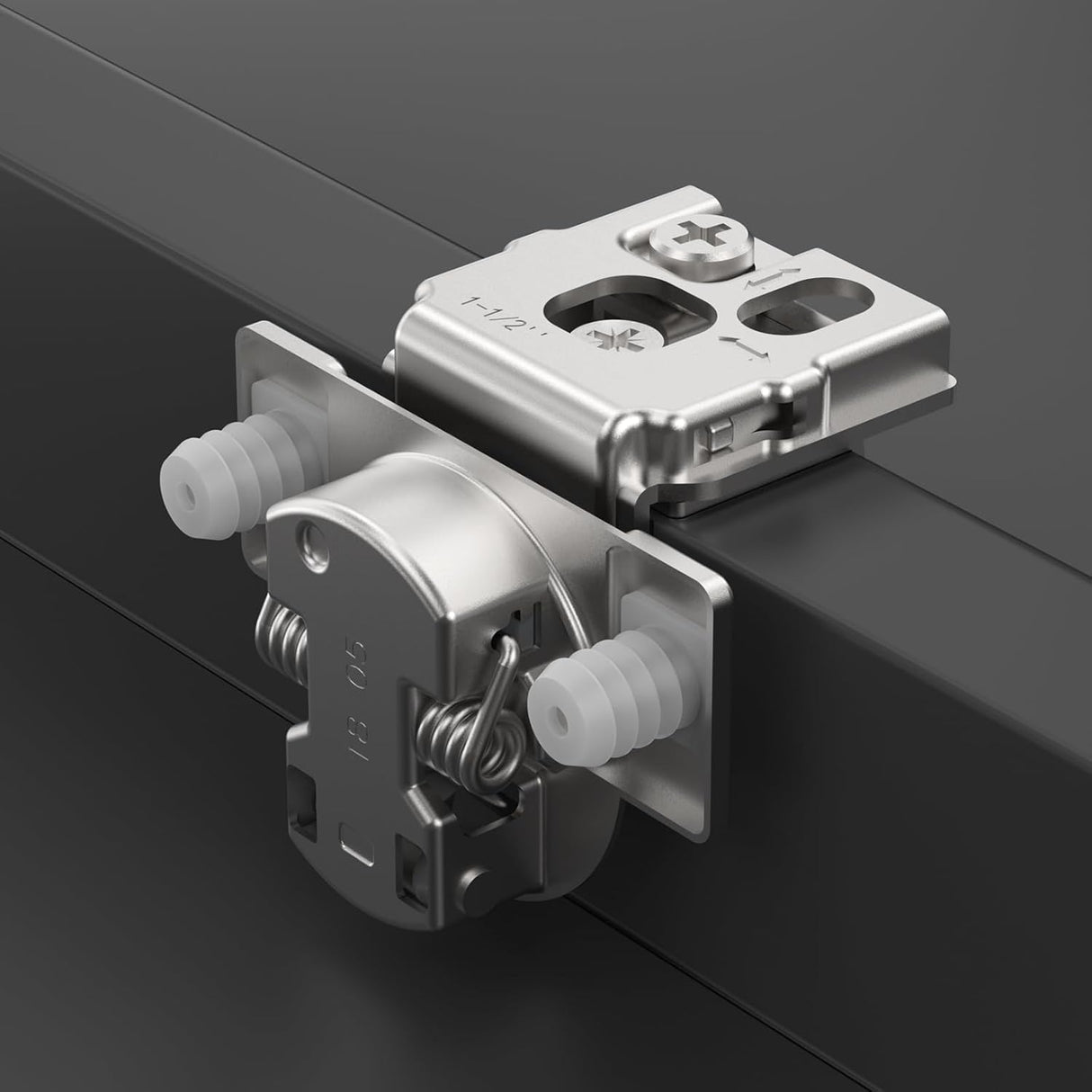 Demonstration of 1-1/2 inch hinge installation effect