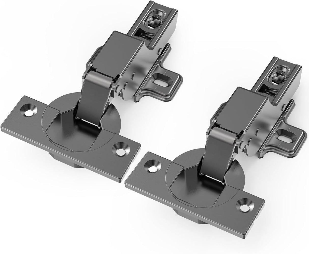 Chibery Soft Close Hinges, Clip ON Plate, 105 Degree, Silent Hydraulic, Self Closing, Black Frameless European Concealed Hinge for Kitchen Cabinet Door, Wardrobes, and Bookcases