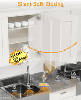 Chibery 165° Frameless Soft Close Kitchen Corner Hinges, Lazy Susan Cabinets, Clip On Plate for Easy Installation, Hidden Face Mount, 3D Concealed Slow Self Closing for Folden Cupboard