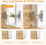 Chibery Face Frame Inset Cabinet Hinges, Soft Close 105° Insert Concealed Cabinet, Slide on Plate, Smooth Slow Self Closing Silent Hardware, 3D Heavy Duty for Blind Corner, Kitchen, Cupboard