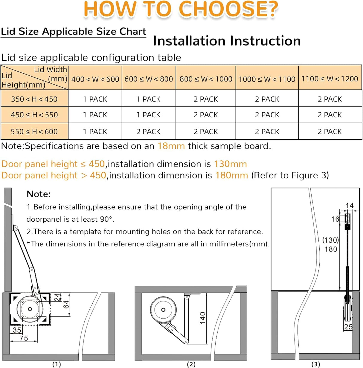 Hinge Size Selection Guide
