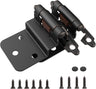 Chibery Oil Rubbed Bronze 3/8 Inch Inset Cabinet Hinges Self Closing Flush Face Mount Hinges with Door Bumper, Variable Decorative Hardware for Bathroom, Furniture, Kitchen Cabinet