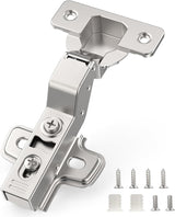 Chibery Soft Close Concealed Frameless Cabinet Hinges, Satin Nickel, 105°, Stop at Will 45-105 Degree, Self Closing, 3D Adjustment, Clip On, Stainless Steel for Cupboard Kitchen