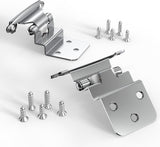 Chibery Chrome 3/8 Inch Inset Cabinet Hinges Self Closing Flush Face Mount Hinges with Door Bumper, Variable Decorative Hardware for Bathroom, Furniture, Kitchen Cabinet Doors
