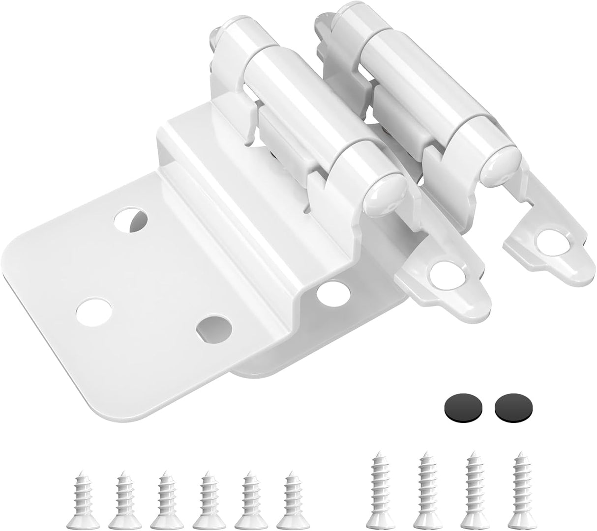 Chibery White 3/8 Inch Inset Cabinet Hinges Self Closing Flush Face Mount Hinges with Door Bumper, Variable Decorative Hardware for Bathroom, Furniture, Kitchen Cabinet Doors