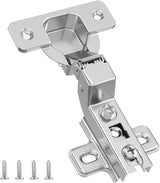 Chibery Nickel Plated Cabinet Hinges, Regular Standard Closing, Slide-on, Self-Closing, Frameless Concealed Euro 105 Degree Compact Hinges for Kitchen, Bathroom