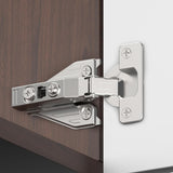 Chibery 1/8", 1/4", 3/8", 5/16" Overlay Soft Close Concealed Hinge for Face Frame Door ＆ Frameless Door, 3D Clip-on Plate, Self Closing Hidden Satin Nickel, 105° Angle