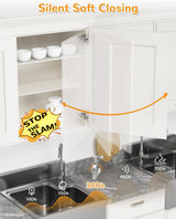 Chibery 165° Soft Close Kitchen Corner Hinges, Lazy Susan Cabinets, Face Frame, Clip On Plate for Easy Installation, Hidden Face Mount, 3D Concealed Slow Self Closing for Folden Cupboard