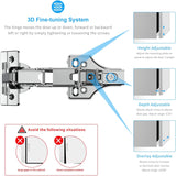 Face Frame Full Overlay 175° Lazy Susan Hinge, Clip ON Plate, Chibery Soft Close Multi-Pivot Concealed Hardware for Corner Kitchen Cabinet, Cupboard Folded, Folden Door, Closets