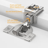 Chibery Non-Slow Close Regular Hinges, Concealed Cabinet Hinges for Face Frame Door, Self Closing Hidden, 105° Opening, Easy-on Dowels ＆ Self-Tapping Wooden Screws