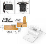 Chibery White 3/8 Inch Inset Cabinet Hinges Self Closing Flush Face Mount Hinges with Door Bumper, Variable Decorative Hardware for Bathroom, Furniture, Kitchen Cabinet Doors