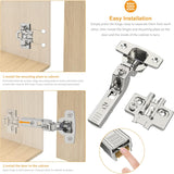 Chibery Frameless Inset Soft Close Concealed European Hinges, Self Closing Satin Nickel, 105 ° Open Angle 4D Adjustment, Speed Control, Clip On, Stainless Steel for Cabinet Door